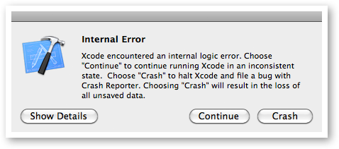 Xcode Internal Error
