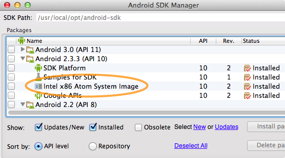 Android SDK Manager  System Image
