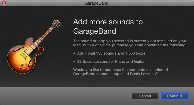 GarageBand in app purchase