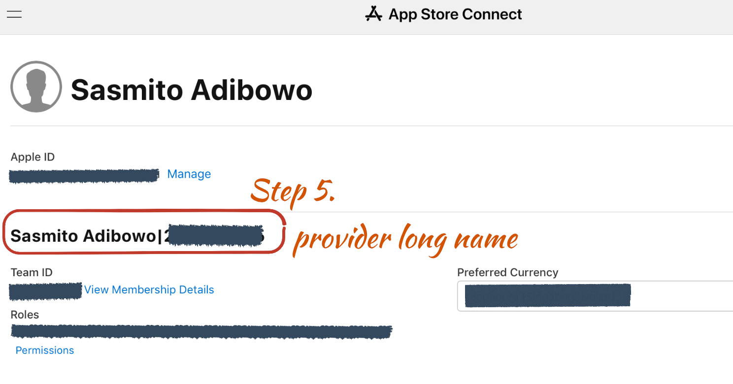 App store connect provider long name 2x