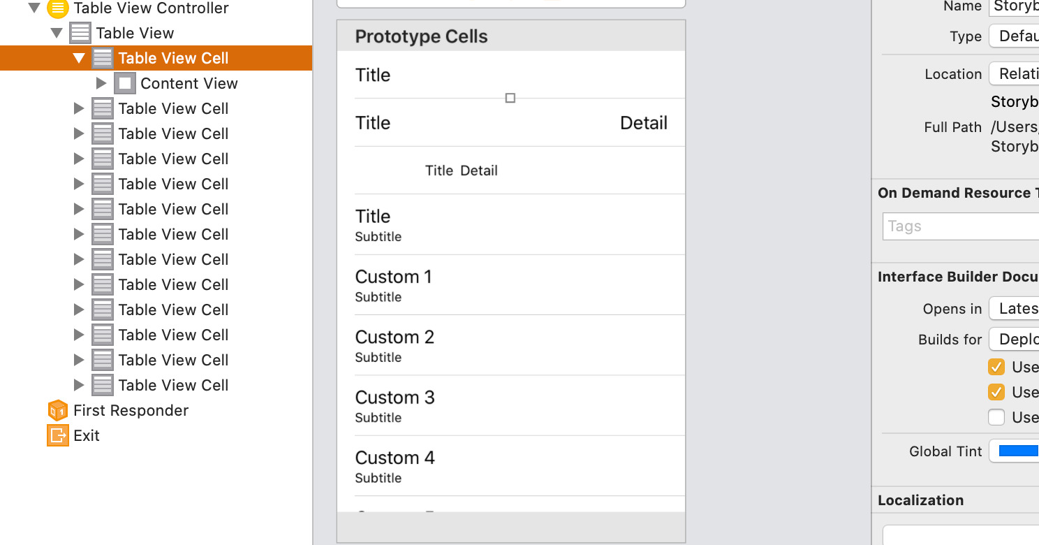 UITableView having too many cell prototypes