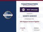 Toastmasters: Best Speaker Award